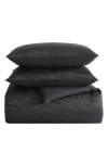 Vera Wang Illusion 3-piece Comforter & Shams Set In Black
