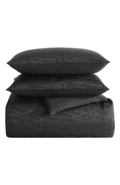 Vera Wang Illusion 3-piece Comforter & Shams Set In Black
