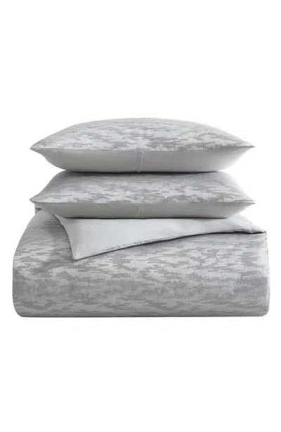 Vera Wang Illusion Duvet & Sham Set In Silver Grey
