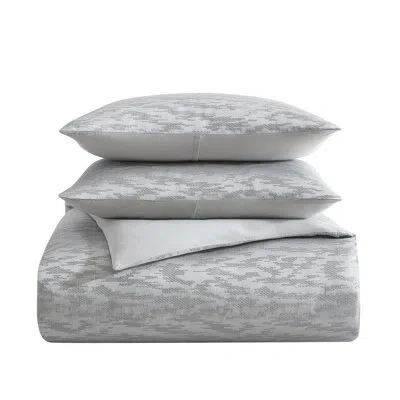 Vera Wang Illusion Grey Comforter Set In Gray;silver