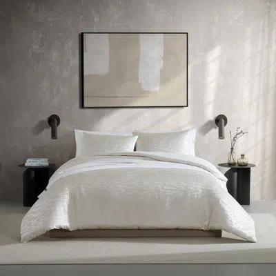 Vera Wang Illusion Ivory Duvet Cover Set In Beige;ivory