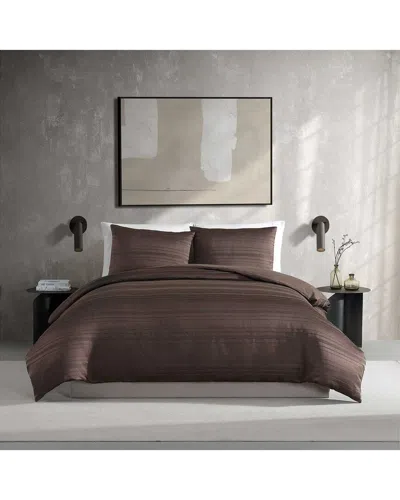 Vera Wang Illusion Lines Jacquard Duvet Cover Set