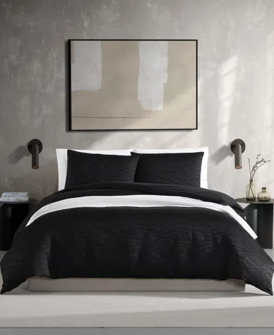 Vera Wang Closeout!  Illusion Textured 3-pc. Duvet Cover Set, Queen In Black