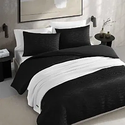 Vera Wang Illusion Textured 3 Piece Duvet Cover Set, King In Black