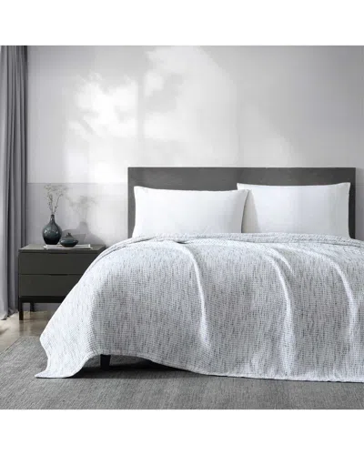 Vera Wang Jasper Waffle Heathered Waffle Blanket In Gray