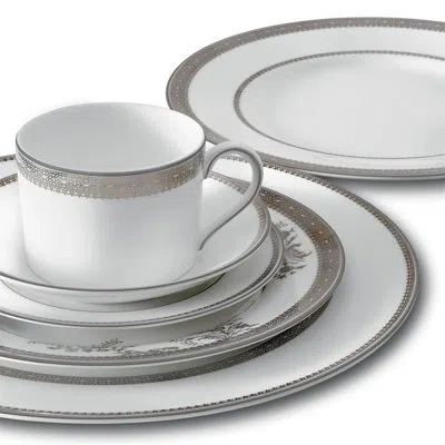 Vera Wang Lace Gold 5 Piece Bone China Place Setting, Service For 1 In Platinum