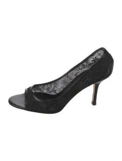 Pre-owned Vera Wang Lace Lace Pattern Sandals In Black
