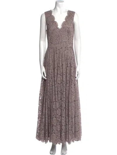 Pre-owned Vera Wang Lace Long Dress In Purple