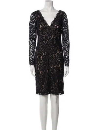 Pre-owned Vera Wang Lace Pattern Knee-length Dress In Blue