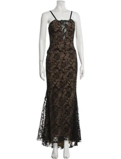 Pre-owned Vera Wang Lace Pattern Long Dress