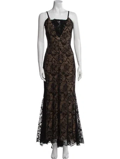 Pre-owned Vera Wang Lace Pattern Long Dress