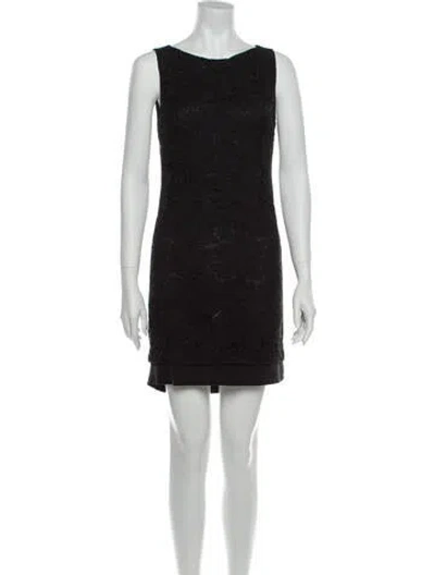 Pre-owned Vera Wang Lace Pattern Mini Dress In Black