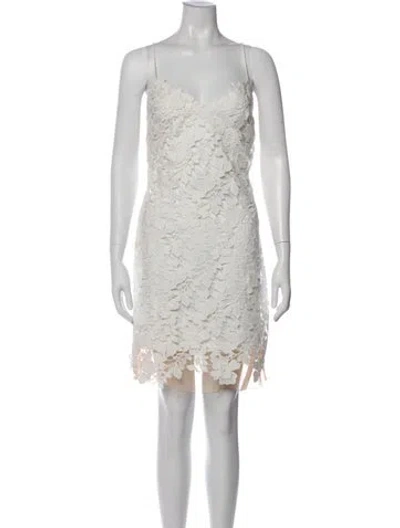 Pre-owned Vera Wang Lace Pattern Mini Dress In White