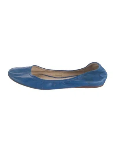 Pre-owned Vera Wang Leather Ballet Flats In Blue