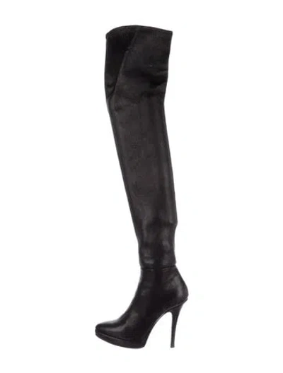 Pre-owned Vera Wang Leather Boots In Black