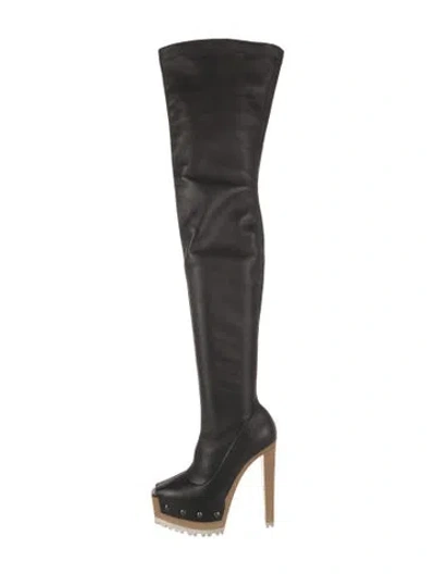 Pre-owned Vera Wang Leather Boots In Black