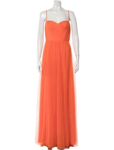 Pre-owned Vera Wang Long Dress In Orange