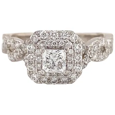Pre-owned Vera Wang Love 1.00 Carat Princess Diamond Double Twist 14 Karat Wg Ring In Multi