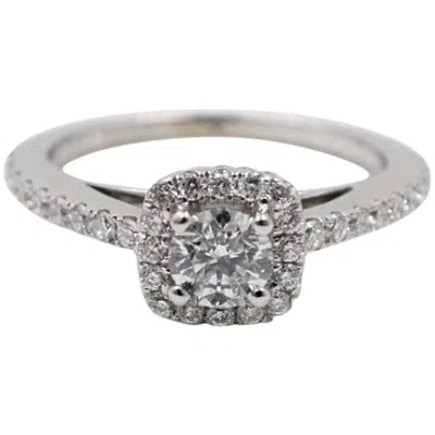 Pre-owned Vera Wang Love Diamond Engagement Ring 3/4 Carat In 14 Karat White Gold