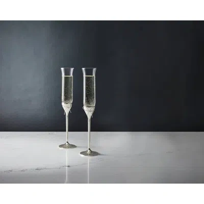 Vera Wang Love Knots 5 Oz. Crystal Flute In Silver;clear