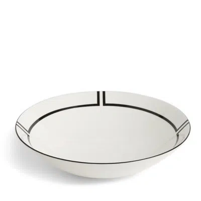 Vera Wang Luxe Graphite 11.2in Round Serving Bowl In White