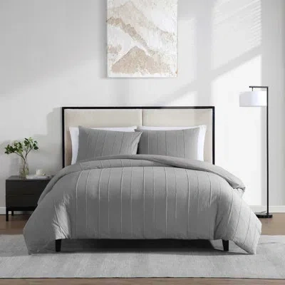 Vera Wang Martha Stewart Garden Trellis Reversible Duvet Cover Set In Gray