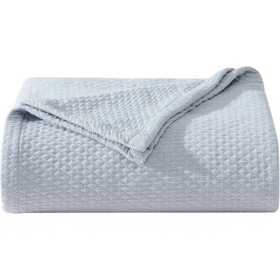 Vera Wang Matelassé Cotton Jacquard Blanket In Blue
