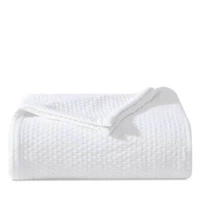 Vera Wang Matelasse Woven Cotton Blanket, King In White