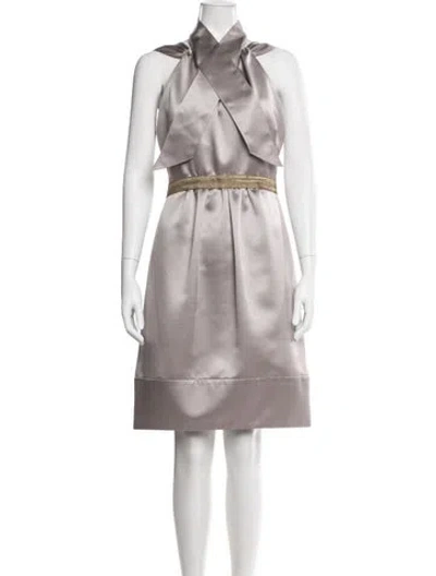 Pre-owned Vera Wang Mock Neck Knee-length Dress In Multi