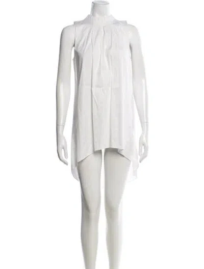 Pre-owned Vera Wang Mock Neck Sleeveless Top In Neutral