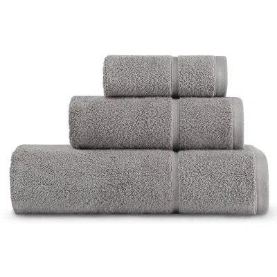 Vera Wang Modern Lux 3 Piece 100% Cotton Towel Set In Gray