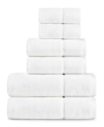 Vera Wang Modern Lux Cotton Terry 6-piece Towel Set In White