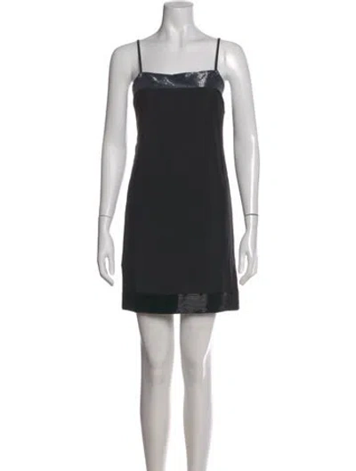 Pre-owned Vera Wang Mohair Mini Dress In Blue