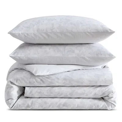 Vera Wang Nebulous Flower Cotton 3 Piece Comforter Set, King In Gray