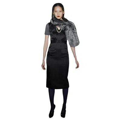 Pre-owned Vera Wang New  Lavender Label Silk And Knit Cocktail Day Dress Sz 6 In Purple