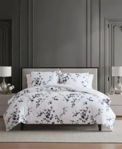 Vera Wang Noir Bouquet Cotton Duvet Cover Sets In Multi