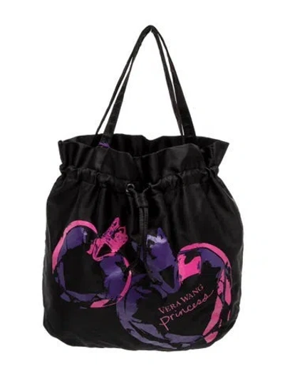 Pre-owned Vera Wang Nylon Bucket Bag In Black
