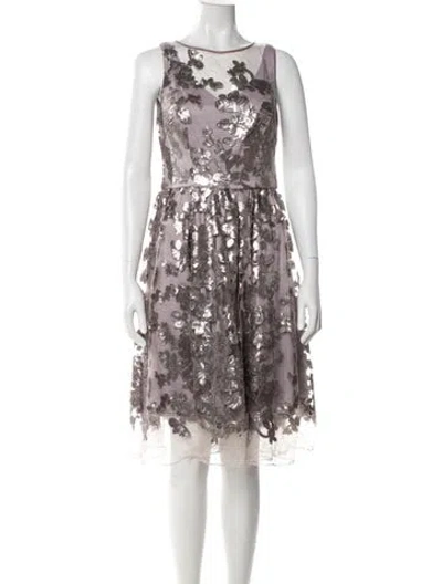 Pre-owned Vera Wang Nylon Knee-length Dress In Purple/silver