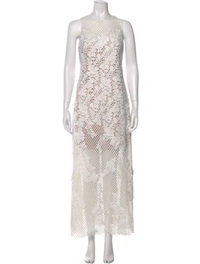 Pre-owned Vera Wang Nylon Long Dress In White