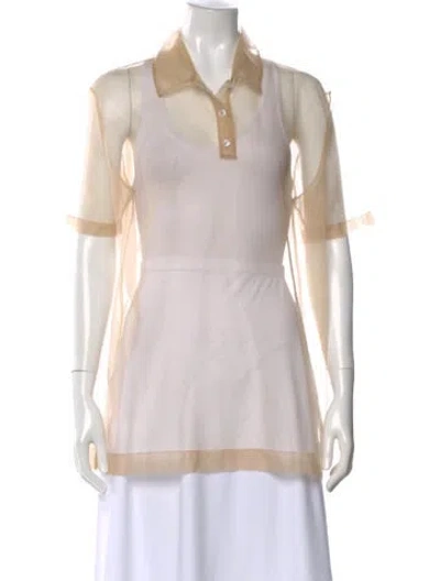 Pre-owned Vera Wang Nylon Short Sleeve Top In Neutral