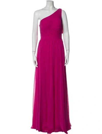 Pre-owned Vera Wang One-shoulder Long Dress W/ Tags In Pink