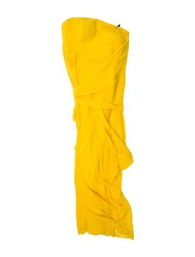 Pre-owned Vera Wang One-shoulder Long Dress In Yellow