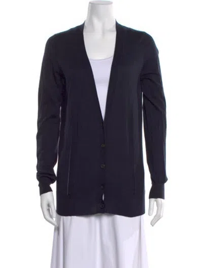 Pre-owned Vera Wang Open Front Sweater In Blue