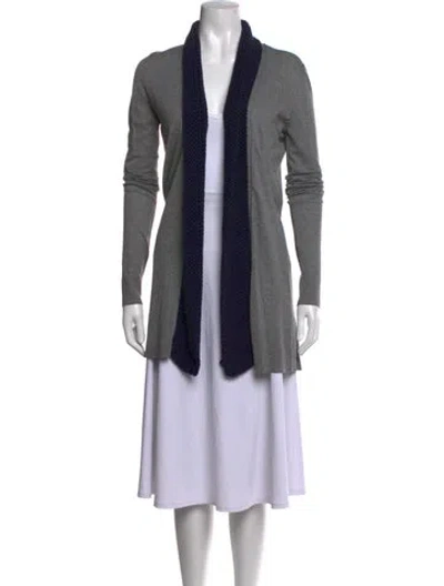 Pre-owned Vera Wang Open Front Sweater In Grey