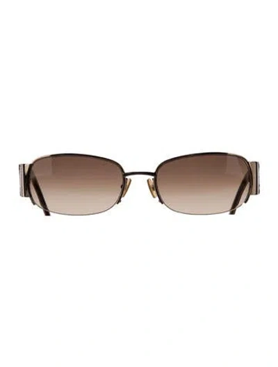 Pre-owned Vera Wang Oversize Gradient Sunglasses In Brown/gold