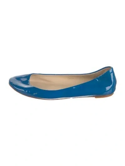 Pre-owned Vera Wang Patent Leather Ballet Flats In Blue