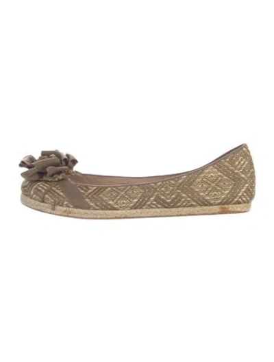 Pre-owned Vera Wang Patterned Ballet Flats In Brown