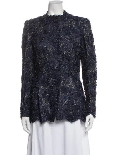 Pre-owned Vera Wang Patterned Jacket In Blue