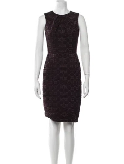 Pre-owned Vera Wang Patterned Knee-length Dress In Purple