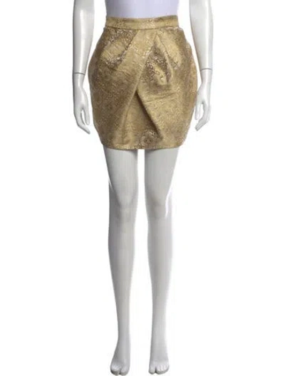 Pre-owned Vera Wang Patterned Mini Skirt In Neutrals